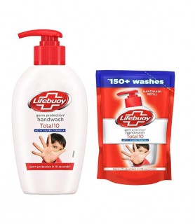 Lifebuoy Total 10 Germ Protection Handwash 190 Ml Pump Plus 185 Ml Pouch Free