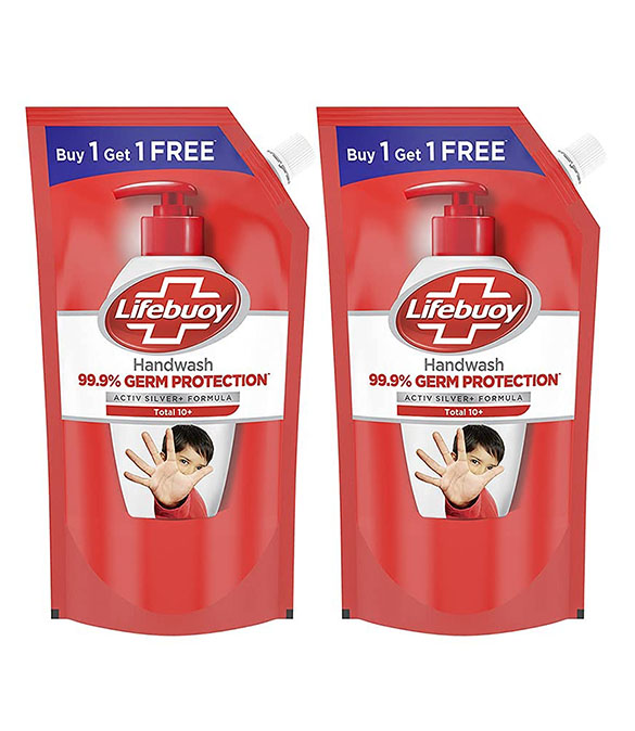 Lifebuoy Total 10 Germ Protection Handwash Refill Pack 750 Ml (1+1) Offer