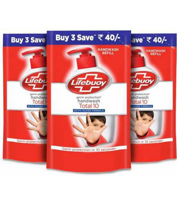 Lifebuoy Total 10 Germ Protection Handwash Refill Pouch 3x185 Ml